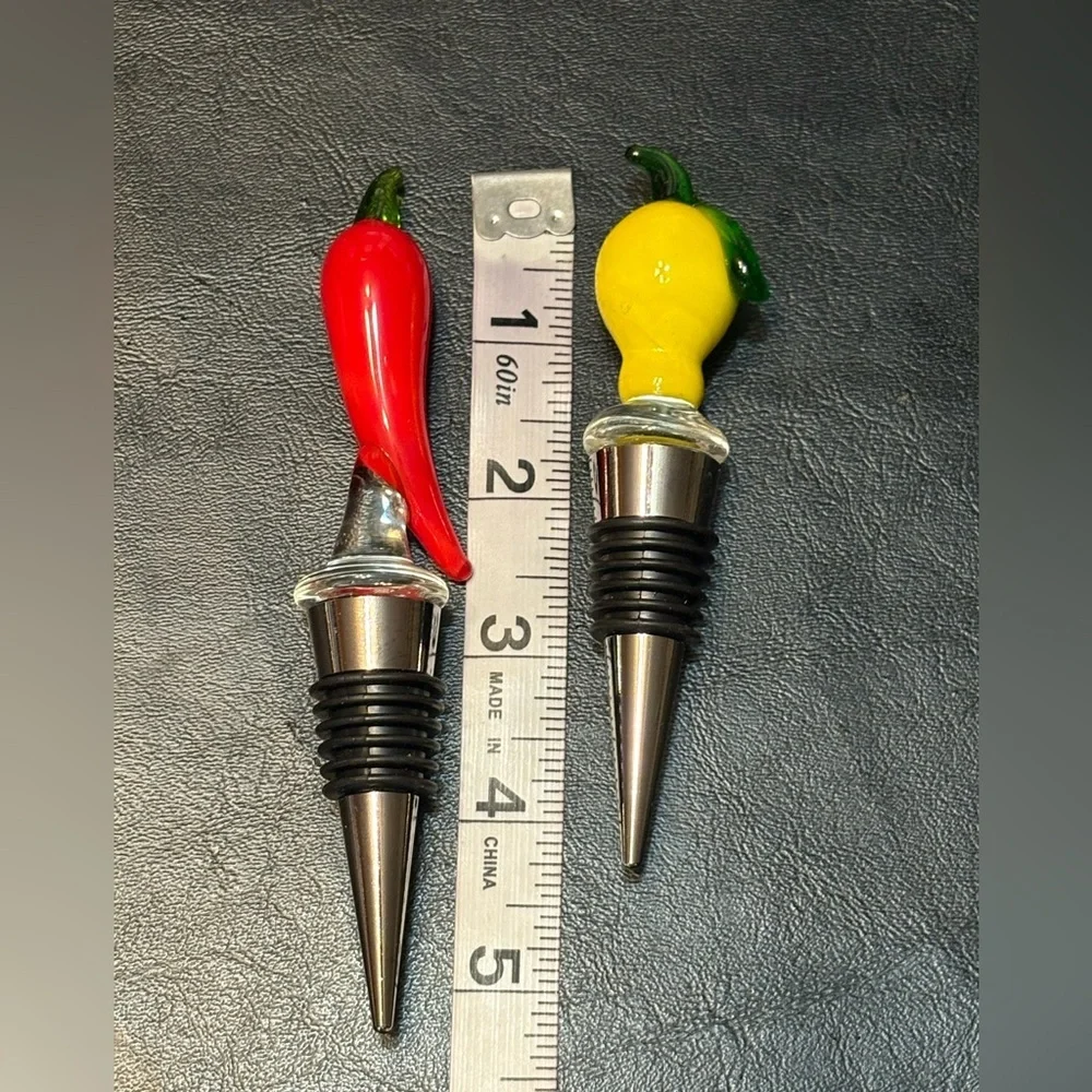 Sandraalexandra Bottle Stoppers Set Of Lemon & Chilli Limited Edition NIB Glass